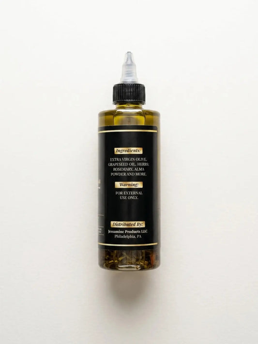 Bottle of My Store Rosemary Hair Growth & Scalp Oil with rosemary sprigs, designed to promote healthy hair growth and scalp health.